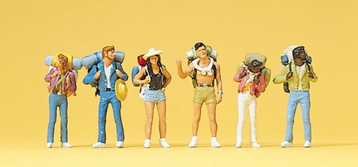 [ PRE10296 ] Preiser hitchhicker and young backpackers  1/87