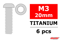 [ PROC-3023-30-20 ] Titanium Schroeven M3 x 20mm (6) Bolle kop