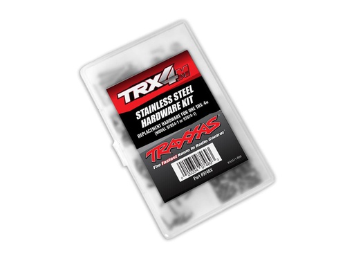 [ TRX-9746X ] Traxxas Hardware kit, stainless steel, complete (contains all stainless steel hardware used on 1/18-scale Ford Bronco or Land Rover Defender) (includes body hardware and clear plastic storage container) - trx9746x