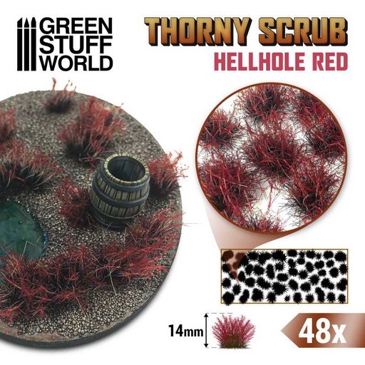 [ GSW11505 ] Green stuff world Thorny spiky scrub - hellhole red 14mm