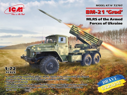 [ ICM72707 ] ICM BM-21 'Grad' MLRS of the Armed Forces Of Ukraine 1/72