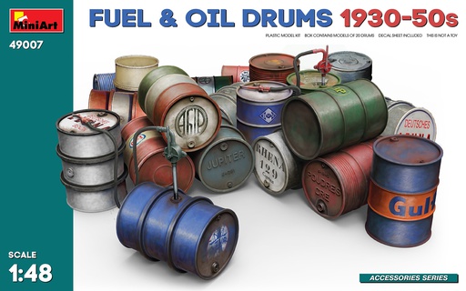 [ MINIART49007 ] Fuel &amp; oil drums 1930-50s 1/48