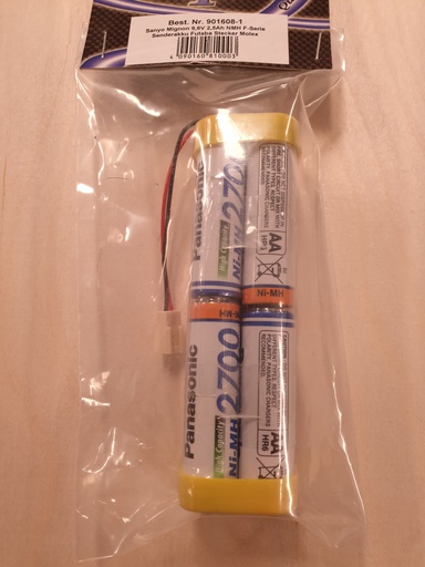 [ CA901608-1 ] Zenderakku Futaba 9.6V - 2700 mAh - Molex Stekker