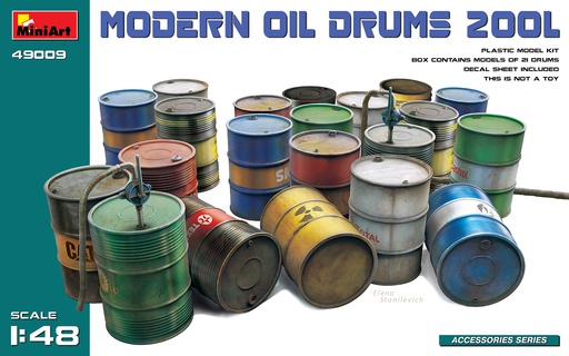 [ MINIART49009 ] Miniart Modern Oil Drums 200L 1/48