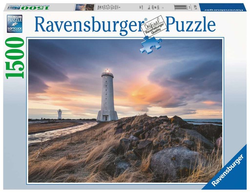 [ RAV7326 ] Ravensburger puzzel Prachtige lucht boven de vuurtoren van Akranes IJsland (1500 stukjes)