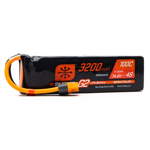 [ SPMX324S100 ] 3200mAh 4S 14.8V Smart G2 Lipo 100C; IC3