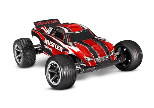 [ TRX-37054-8Red ] Traxxas RUSTLER 1/10 SCALE STADIUM TRUCK TQ 2.4 GHZ W/USB-C - Red - TRX37054-8RED