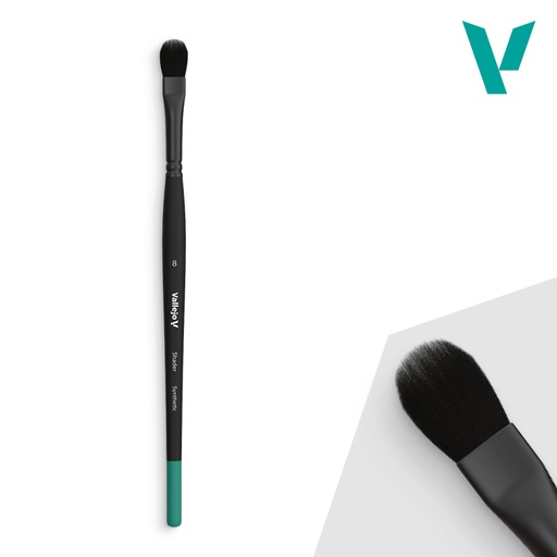 [ VALB06008 ] Vallejo Shader Filbert Shader Flat Synthetic Brush No. 8