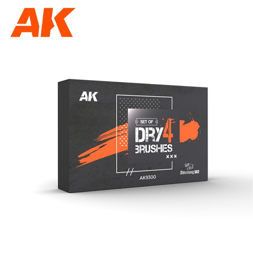 [ AK9300 ] AK-interactive Dry 4 brushes set