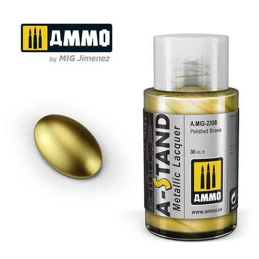 [ MIG2308 ] AMMO A-STAND POLISHED BRASS 30ML JAR