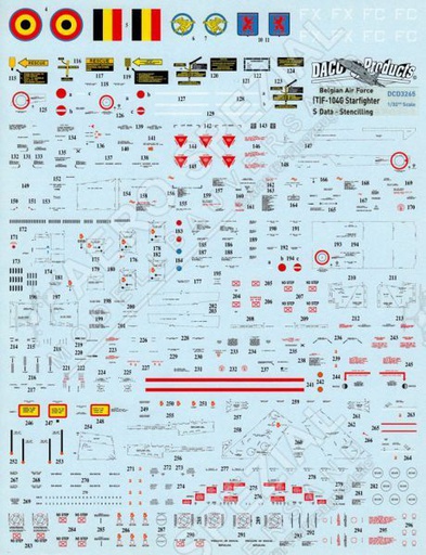 [ DACODCD3265 ] Belgian Aif Force F-104G stencilling 1/32