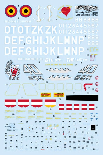 [ DACODCD7263 ] Sikorsky S-58 stencilling 1/72