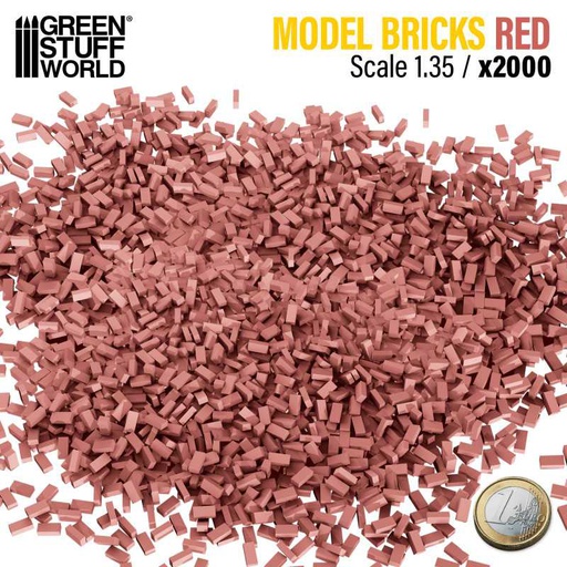 [ GSW9207 ] Green stuff world Miniature Bricks - Red 1:35 - 2000 pcs