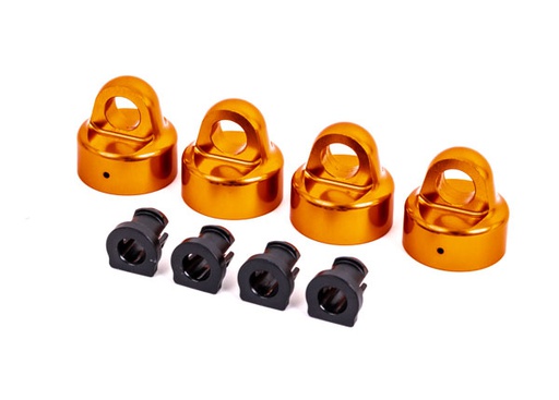 [ TRX-9664T ] Traxxas Shock caps, aluminum (orange-anodized), GT-Maxx® shocks (4)/ spacers (4) (for Sledge®) - TRX9664T