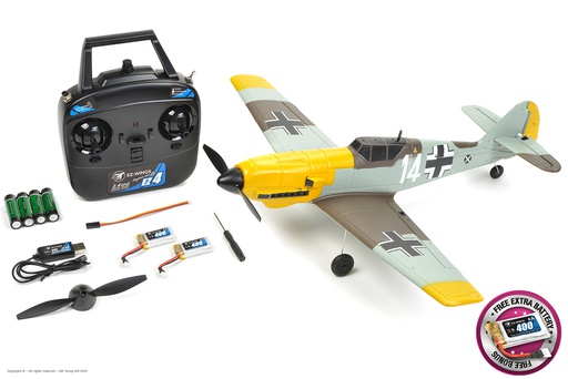 [ PROEZ-032 ] EZ-Wings - Mini BF-109 Messerschmitt - RTF - 450mm - 1+1 Li-Po Battery - USB Charger