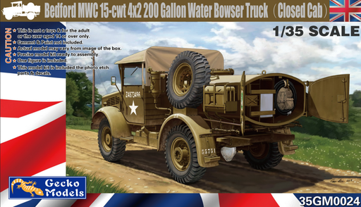 [ 35GM0024 ] Gecko Models Bedford MWC 15-cwt 4x2 200 Gallon Water Bowser Truck (Closed Cab) 1/35