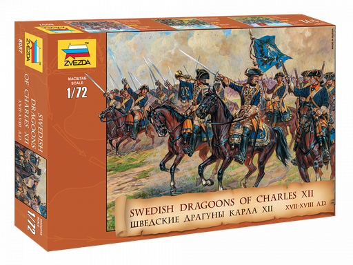 [ ZVE8057 ] Zvezda Swedish Dragoons of Charles XII 1/72
