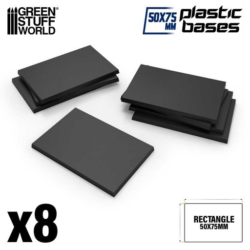 [ GSW12935 ] Green stuff world plastic rectangle base 50x75mm (8pcs)
