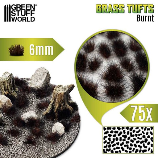 [ GSW10675 ] Green stuff world Static Grass Tufts 6 mm - Burnt Brown