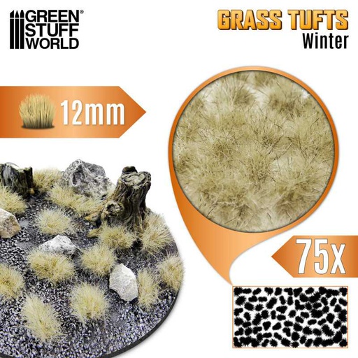 [ GSW12942 ] Green stuff world   Static Grass Tufts 12mm Winter