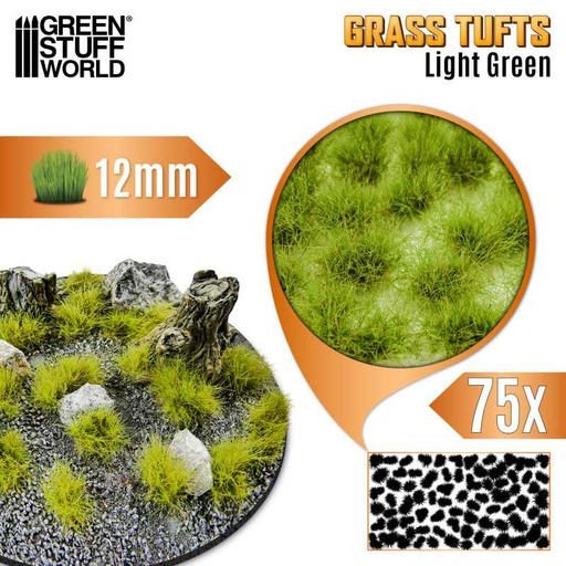 [ GSW12943 ] Green stuff world Static Grass Tufts 12 mm - Light Green
