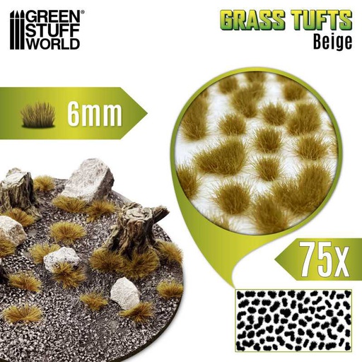[ GSW10671 ] Green stuff world Static Grass Tufts 6 mm - Beige