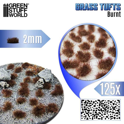 [ GSW12952 ] Green stuff world Static Grass Tufts 2 mm - Burnt Brown