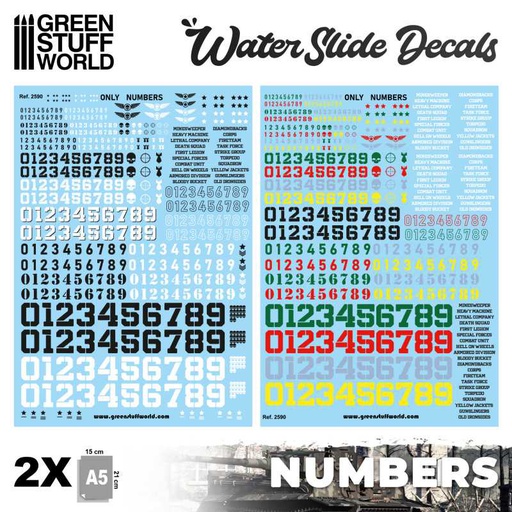 [ GSW2590 ] Green stuff world waterslide decals only numbers