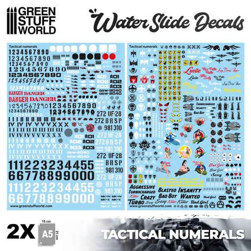 [ GSW2040 ] Green stuff world water slide decals tactical numbers