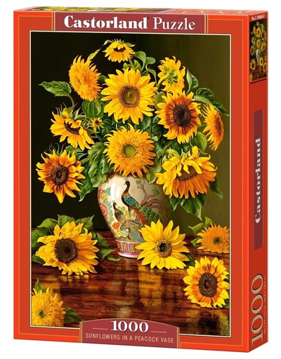 [ CASTOR103843 ] Castorland Sunflowers in a ppaecock vase puzzle  - 1000 stukjes