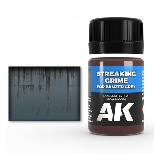 [ AK069 ] Ak-interactive Enamel effects STREAKING GRIME FOR PANZER GREY VEHICLES