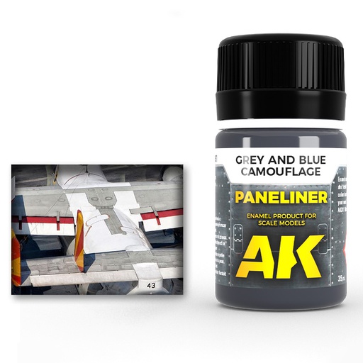 [ AK2072 ] Ak-interactive Enamel Air Weathering Paneliner for grey and blue camouflage 35ml 