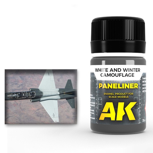 [ AK2074 ] Ak-interactive Enamel Air Weathering Paneliner for white and winter camouflage 35ml 