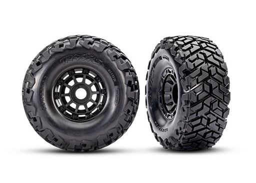 [ TRX-10272 ] Traxxas Tires &amp; wheels, assembled, glued, left (1), right (1) (black wheels, Maxx Slash® belted tires, foam inserts) (17mm splined) (TSM® rated) - trx10272