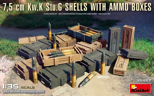 [ MINIART35457 ] Miniart 7,5 cm Kw.K Stu.G Shells With Ammo Boxes 1/35