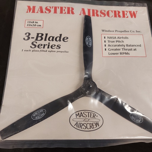 [ MASTERAIRSCREW13X8 ] 3-Blade propeller 13X8&quot; / 33x20cm