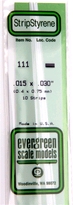 [ EG111 ] Evergreen styrene strip 0.38x0.75x350mm (10s.)