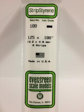 [ EG188 ] Evergreen styrene strip 3.2x4.8x350mm ( 6st.)