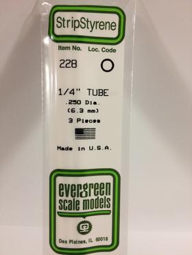 [ EG228 ] Evergreen styrene buis  6.35 x 360mm (3st.)       