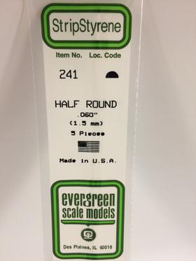 [ EG241 ] Evergreen styrene half-rond 1.5mm x 350mm (5st.)     