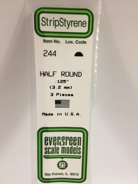 [ EG244 ] Evergreen styrene half-rond 3.2mmx360mm (3st.)    