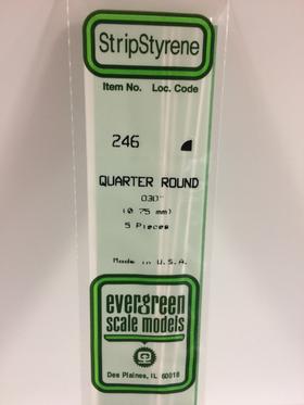 [ EG246 ] Evergreen styrene kwart-rond 0.75 mm (5st.)  