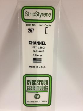 [ EG267 ] Evergreen  styrene 'U' Profiel 6.3mmx350mm  (3st.)