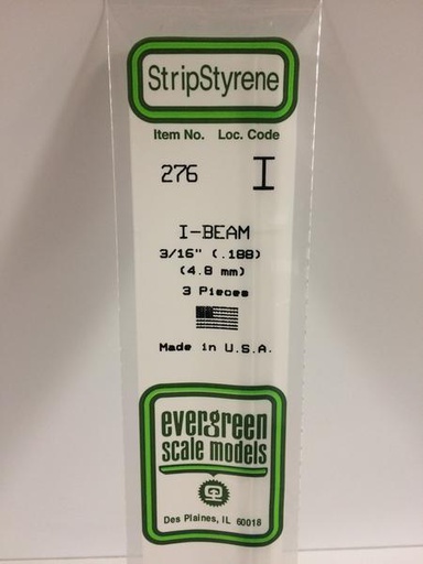 [ EG276 ] Evergreen styrene 'H' Profiel 4.8mmx350mm (3st.)