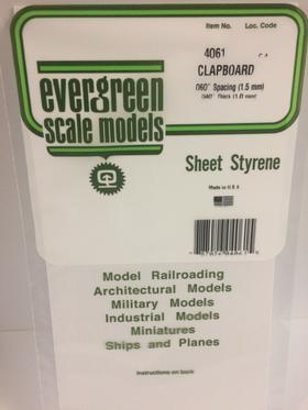 [ EG4061 ] Evergreen clapboard 1.5 mm spacing 1.0x150x300mm 1st