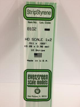 [ EG8102 ] Evergreen styrene strip 0.28x0.56x35.5mm  10st