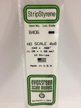 [ EG8406 ] Evergreen styrene strips 1.09x1.68x35.5mm 10st