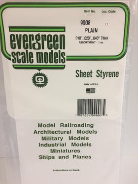 [ EG9008 ] Evergreen assortiment styrene plaat 0.25/0.50/1.0mm 150x300mm 