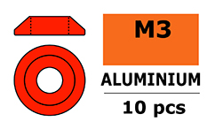 [ GF-0407-025 ] Aluminium sluitring - voor M3 Laagbolkopschroeven - BD=10mm - Rood - 10 st 