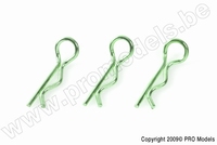 [ GF-0410-011 ] Carrosserie clipsen - 45° gebogen - Medium - Groen - 10 st 